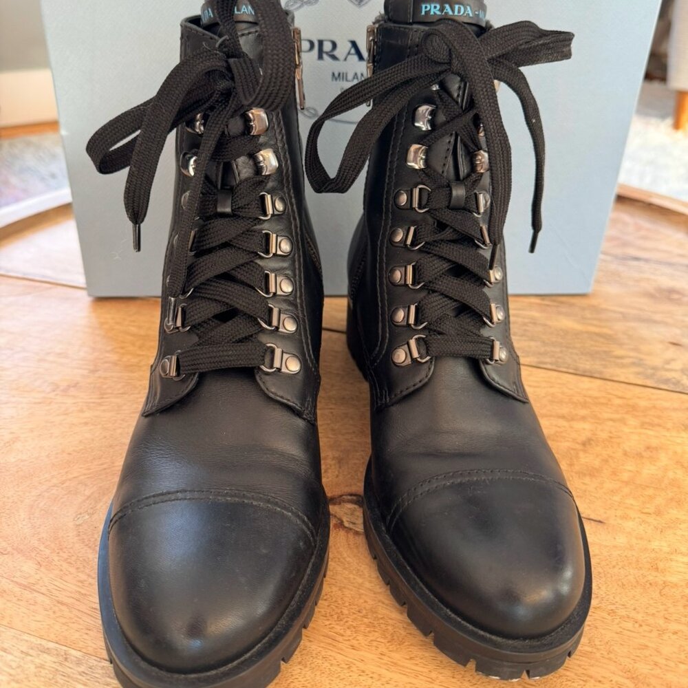 Excellent Condition Prada Combat Boots 38.5